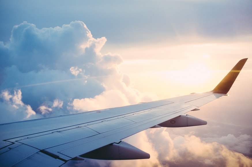 View from aeroplane into clouds 